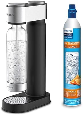 Philips Water ADD4902BK / 10 GoZero Máquina de agua con gas, plástico, 1 litro, negro