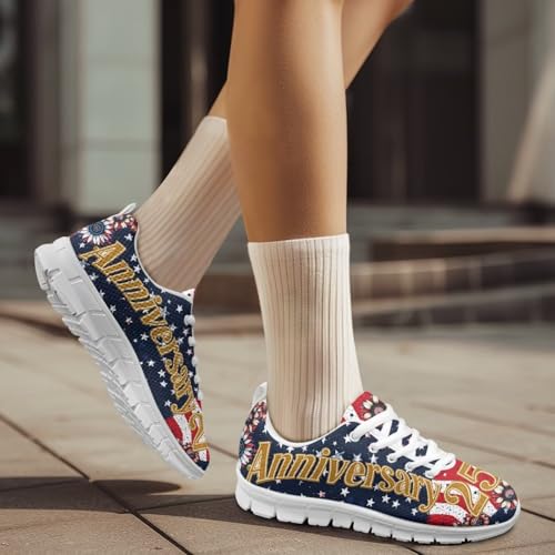 Image of Jeiento American Flag Shoes Men's Fashion Sneaker Sports Running Shoes Causal Travel Walking Flat Shoe Breathable