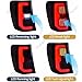 HJKLBNM Pair LED Taillights Compatible With 1999 2000 2001 2002 2003 2004 Jeep Grand Cherokee MK2 WJ Taillamp Rear Lamp Brake Fog Turn Signal Light(RED)