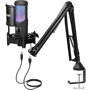 USB Gaming Microphone, PC Streaming Mirophone, Podcast, Brodcasting Micro, Mic with Mute Switch, Arm Stand, Cardioid Condenser Microphone for PS4/5 Gamer, YouTube, Twitch Studio, Microphone with Arm