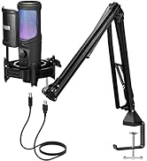 TONOR Gaming USB Microphone, Streaming RGB Microfono, PC Podcast Recording Cardioid Condenser Com...