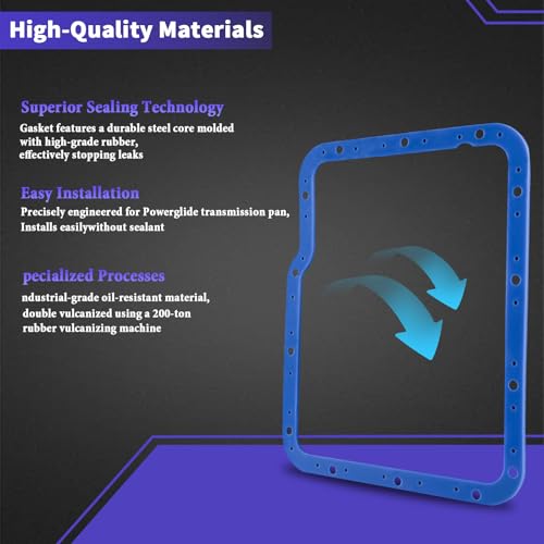 Image of 93100 Transmission Oil Pan Gaske for Powerglide | High Durometer Vulcanized Rubber Molded Over Steel Trans Gasket, No Sealant Needed