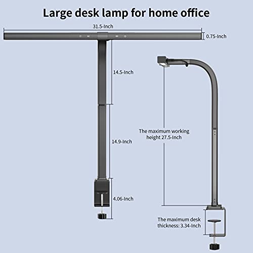 EppieBasic LED Desk Lamp,Architect Clamp Desk Lamps for Home Office,24W