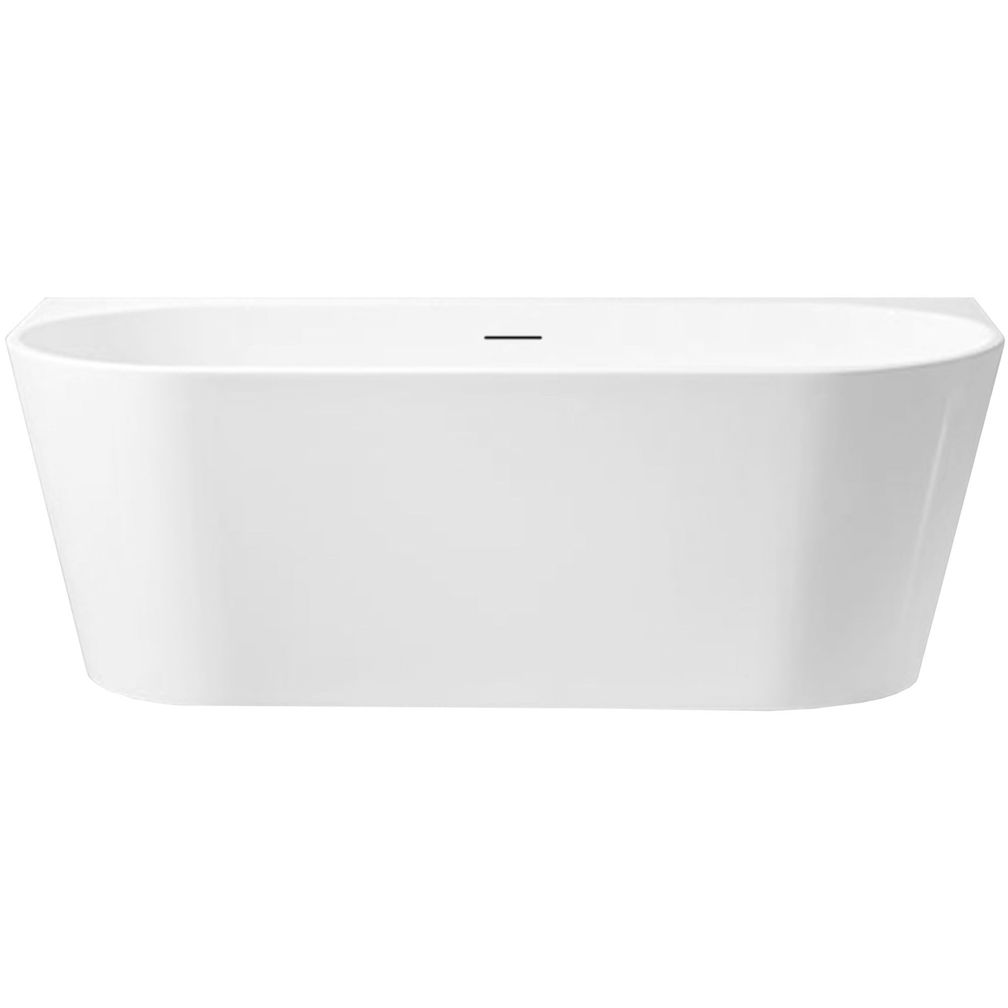 Rea - Wanna Akrylowa Przyścienna Capri 170cm Nakładka korka czarna - 170x75x59,5 cm