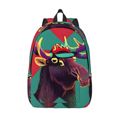 Sac à dos imprimé élan femme transport ordinateur portable pour affaires et randonnée