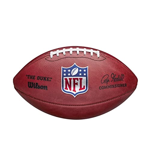 Wilson WTF1100 Pelota de fĂştbol Americano The Duke BalĂłn Oficial de la NFL Cuero Horween para Jugadores y coleccionistas ambiciosos, Hombre, MarrĂłn, Talla Ăšnica