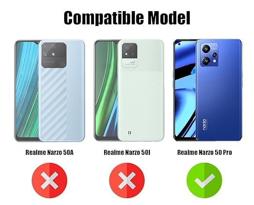 Image of Jkobi Lifetime Anti-Yellow MagSafe Compatible Clear Back Cover Case for Realme Narzo 50 Pro (Sleek Hard Crystal | Shockproof and Camera Protection)