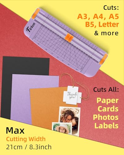 Image of Firbon A5 Paper Cutter, Small Straight Paper Trimmer with Side Ruler