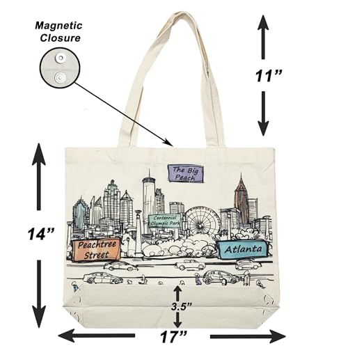 Image of Cities Around the World Artwork Tote Bag Series- Designed in the USA, 17 inchx14 inch, Double Sided Print, Souvenir & Gift