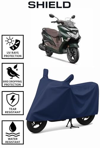 Image of Shield Heavy Duty Scooty Cover for Suzuki Burgman Street 125 | All-Season, Tear-Proof Fabric | with Side Mirror Pocket & Buckle Belt | Suzuki Burgman Street 125 Scooty Cover