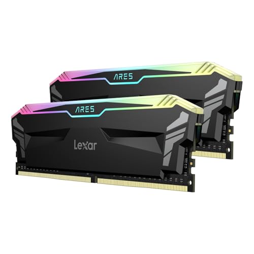 Lexar ARES RGB RAM DDR4 16Go Kit (8Go x 2) 4000 MHz, DRAM 288-Pin U-DIMM PC Mémoire RAM, XMP 2.0 Memoire Haute Performance, CL18-22-22-42, PC4-32000, Noir