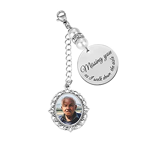 Personalized Wedding Bouquet Memory Charm - Bouquet Charm Jewelry Gift for Bride - Custom Memorial Photo keepsake2