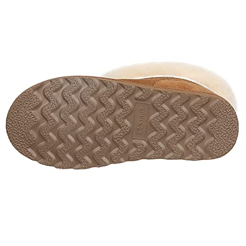 PAMIR Women's Genuine Suede Slipper Boots & House Shoes - Sheepskin Trim, Memory Foam, Indoor/Outdoor Ankle Booties 6