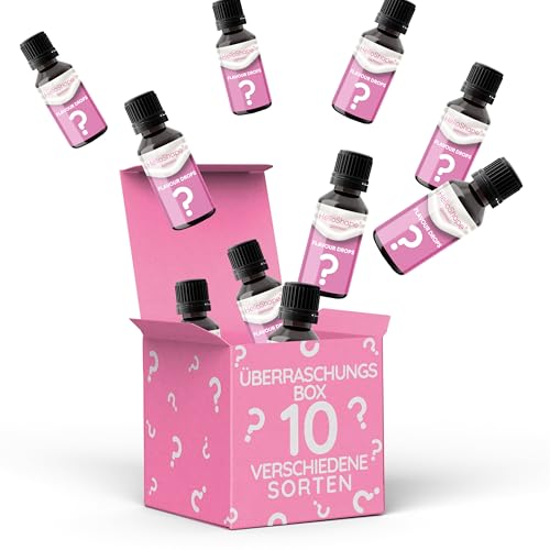 Flavour Drops zuckerfrei 10 x 30 ml - Überraschungsbox – Zum Vorteilspreis | Geschmackstropfen OHNE KALORIEN zum Süßen mit Dosierhilfe | vegan | Für Naturjoghurt, Porridge oder Quark