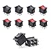 10 Piezas Interruptor Basculante 6-Terminales 3 Posicion DPDT 6A 250 V/10A 125 V Interruptor de 3 Posiciones Negro y Rojo Interruptor Basculante Adecuado para luz Eléctrica Cafetera Altavoz Masajeador