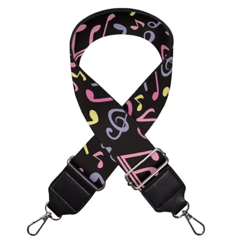 Image of Coldinair Music Notes Wide Shoulder Strap Adjustable Replacement Belt Guitar Crossbody Bag Straps Handbag Strap Canvas Straps Luggage Strap