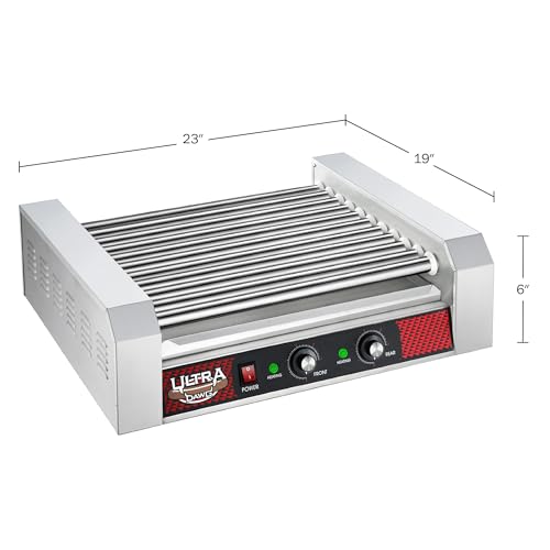 Image of Great Northern Popcorn 11 Roller Hot Dog Machine | Countertop Hot Dog Roller with Dual Temperature Zones - Makes Up to 30 Hotdogs, Brats, or Sausages