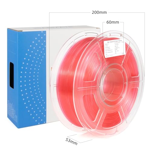Image of iSANMATE Clear High Speed PLA Filament, Transparent 1.75+ /-0.02 mm PLA Filament, 3D High Efficiency Printer Filament 1 kg Spool, 30-300 mm /s