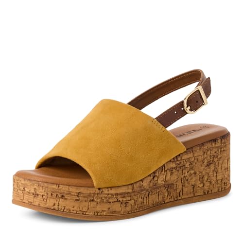 Tamaris Sandalette Damen Keilabsatz gelb,EU 39