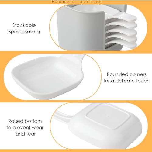 Ciotoline per Salse 6 Pezzi Scodelle Porta Salsa Ciotole con Manico Per Immersione Piatti Decorate Quadrati per di Soia Riutilizzabili può Utilizzato per Spezie Snack Salse Barbecue Feste - immagine 4