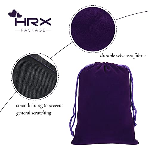 Hrx Package 20Pcs Velvet Bags, 5X7 Inch Purple Cloth Gift Pouches Drawstring Baggies Sacks For Dice Ornament Jewelry #TOP3