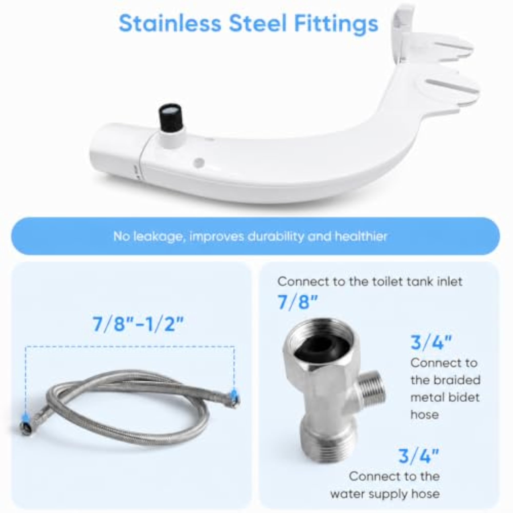 Bidet Spray for Toilet, Dual Nozzles with 3 Modes