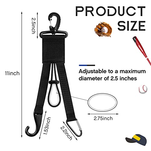 Baseball Softball Gear Hanger Dugout Organizer Baseball Bat Holder With Glove Clip And Helmet Hook For Baseball Softball Fence Bag Water Bottle Hiking Camping (10 Pcs) #TOP1