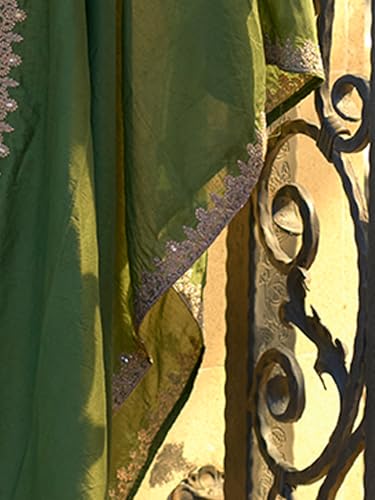 Image of INDO ERA Women's Silk Blend Embroidered Straight Kurta and Pant with Dupatta Set (KH9BK6210)