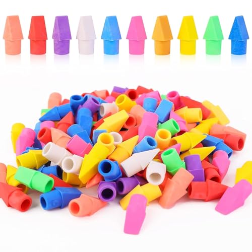 Image of Street27 30pcs Colored Erasers for Pencils, Pencil Top Erasers Cap Eraser Tops Pencil Eraser Toppers Rubber Eraser School Studying Supplies for Teachers Pencil Eraser caps for Kids Gift
