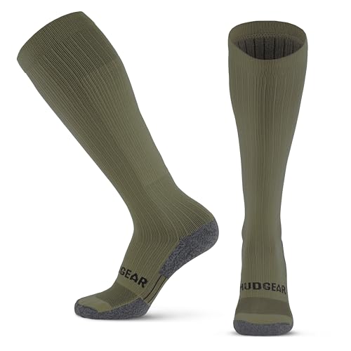 Image of MudGear Graduated Compression Socks, Durable, Sweat-Resistant OCR Performance Socks with Cushioned Footbed, Made in USA