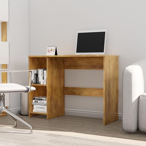 Image of Bniture Wooden Study Table for Home | Engineered Wood Study Table with 2 Storage Shelf | Multi Purpose Computer Desk for Writing & Study | Laptop Table for Study Room | Giant Wood