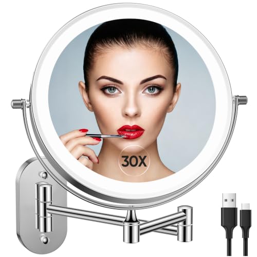 FUNTOUCH 5000mAh Wiederaufladbar Kosmetikspiegel mit Beleuchtetung1X/30X – Ansicht 1