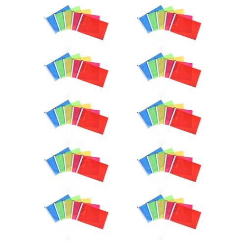 Mini drapeaux à main colorés légers avec bâtonnets pour défilés