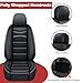 DISUTOGO Custom for Jeep Grand Cherokee L Seat Covers 2021 2022 2023 2024 2025 Limited,Alttude,Laredo,Overland, 6 Seats Full Set Faux Leather Seat Covers - Black