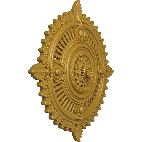 Image of Ekena Millwork CM29HYIGS 29 1 /8 inchOD X 1 1 /4 inchID X 4 inchP Haylynn Ceiling Medallion Fits Canopies Up To 1 1 /4 inch, Iridescent Gold