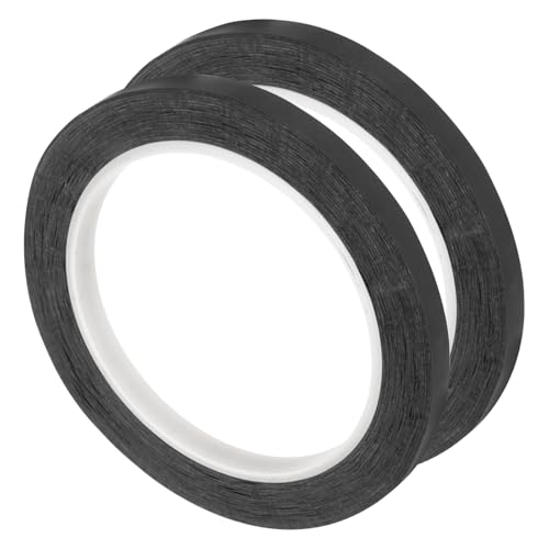 Image of uxcell 2 Rolls Black 0.31 Inch x 72 Yards Polyester Film Electrical Tape PET Tape High Temperature Heat Resistant Tape for Transformer Motor Wire 5S Positioning Logo,8mm x 66m