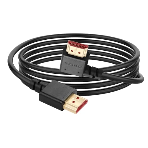 YACSEJAO 8K HDMI 2.1 Right Angle Cable 6.6FT 90 Degree 48Gbps High Speed HDMI Male to Male Cable for 4K@120Hz 8K@60Hz 2K@240Hz (Right Angle)