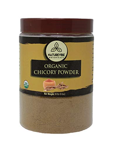 Naturevibe Botanicals Organic Chicory Root Powder, 1lb | Non-GMO and Gluten Free | Caffeine Free | Coffee Substitute.[Packaging May Vary]