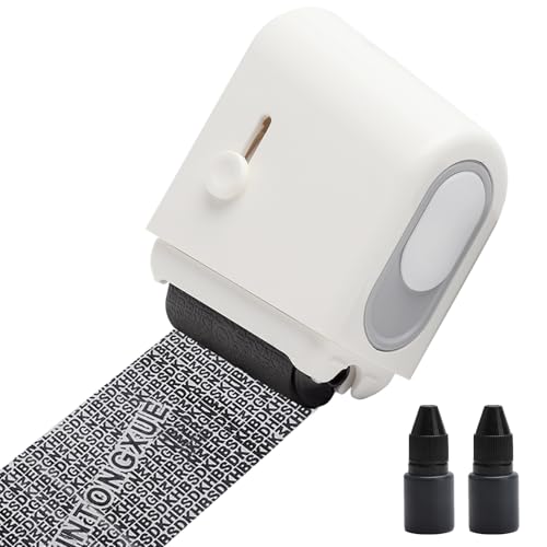 Datenschutz Rollstempel, Rollstempel für Identitätsdiebstahl, datenschutzstempel mit 2 Tintennachfüllungen, Nachfüllbar Breit Datenschutzstempel für ID-Kontodaten-Adressensicherheit(Schwarz）