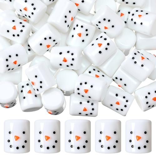 Weysat 50 Pcs Faux Snowmen Marshmallows Bulk White Snowman Small