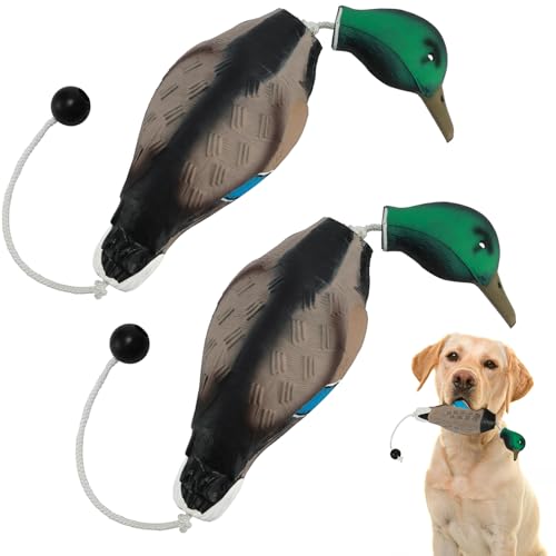 GearOZ Duck Dummy, 2 Pcs Mimics Dead Duck Bumper for Gun Dog Training Scent Waterfowl Hunting Retriever, Outdoor Mallard Retrieval Interactive Train Toys for Hunting Dog, Floating & Durable