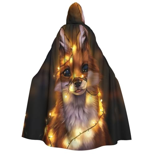 Cape à capuche renard adulte durable pour costume sorcière et fête
