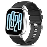 [Amzpas] for Xiaomi Redmi Redmi 5 Active/Watch 5 Lite/Xiaomi Watch S4/S3 交換バンド 交換ベルト 柔らかい シリコンバンド 調節可能 ブラック