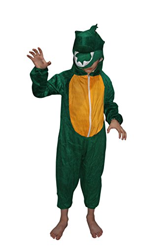 Image of Kaku Fancy Dresses Dinosaur Wild Animal Costume for Kids - Green, 3-4 Years | Animal Fancy Dress for Boys & Girls
