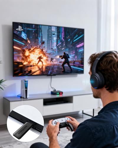 Image of GTPLAYER Gaming Chair Bundle with Integrated Speakers, RGB Computer Speakers & USB Adapter - Ergonomic Music Chair for Surround Sound, Wireless & Complete Entertainment Setup, Wine Red (New)