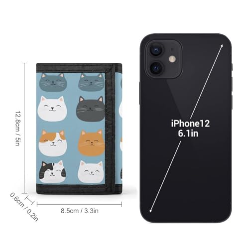 Cute Cat Trifold Wallet Slim Credit Card Holder Minimalist Front Pocket Money Clip for Women Men2