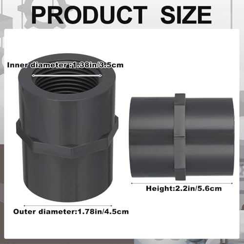 Image of 8 Pcs 1 Inch PVC Pipe Fitting Female Adapter Schedule 80 Socket x Npt Compatible with 835 Series Heavy Duty Industrial Grade Corrosion Resistant Plumbing Irrigation Connector for Water