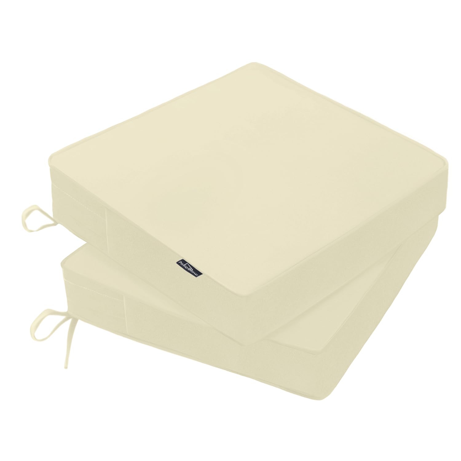 PatioGlow Lot de 2 coussins de chaise d'extérieur imperméables et résistants à la décoloration – Coussin de chaise de patio avec poignée et attaches – Coussin épais pour canapé extérieur, canapé