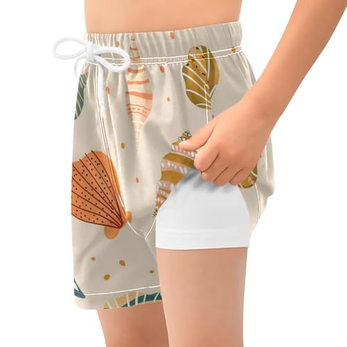 Bolaz Toddler Boys Swimwear Swim Trunks with Compression Liner 4T Ocean Shell2