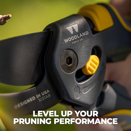 Woodland Tools Co. Super Duty Bypass Pruning Shears – 3/4" Cut Capacity, Gear-Driven Cutting System, High Carbon Steel Blade, Internal Spring, Adjustable Grip, Garden Pruner for Thick Stems and Shrubs